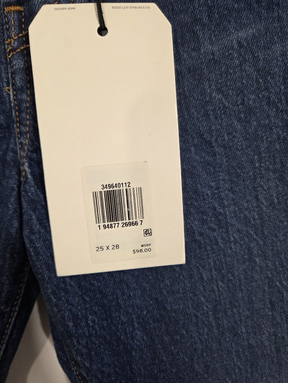 NWT Levi's Wedgie Straight Jeans Size 25 Salsa Charleston Outlasted Dark Wash - Picture 4 of 12